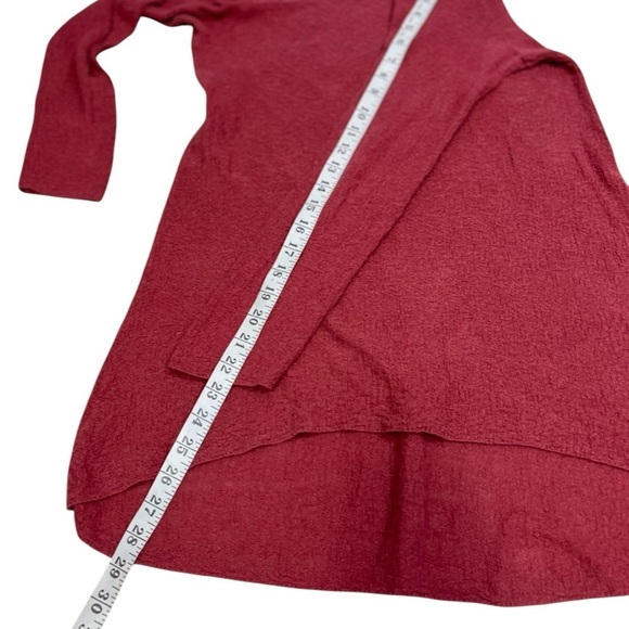 Eileen Fisher Organic Linen Sweater Tunic Women Small Persimmon High Low Hem - Picture 7 of 9